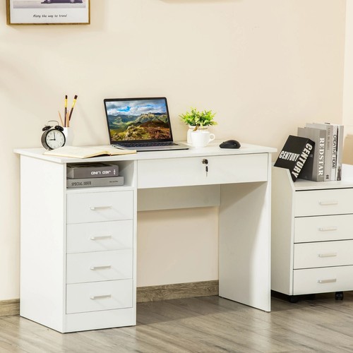 White computer desk side - computer,