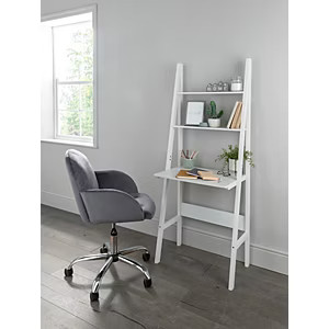 White mdf desk compact - mdf,