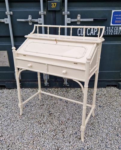 Vintage off white faux bamboo - white,